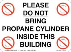 Do Not Bring Propane Cylinder Inside of Building