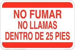 No Smoking or Open Flames 25 Feet (Spanish)