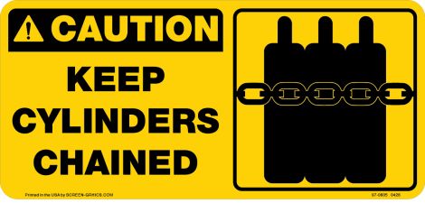 Caution Keep Cylinders Chained 