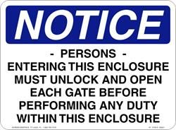 Notice Persons Entering This Enclosure 