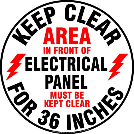 Keep Clear of Electrical Panel Floor 