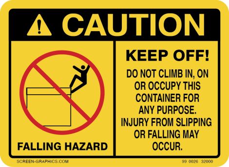 Caution Falling Hazard ANSI