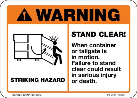 Warning Stand Clear When Tailgate is in Motion
