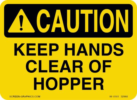 Caution Keep Hands Clear of Hopper 
