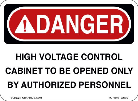 Danger High Voltage Control Cabinet 