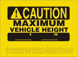 Caution Maximum Vehicle Height 