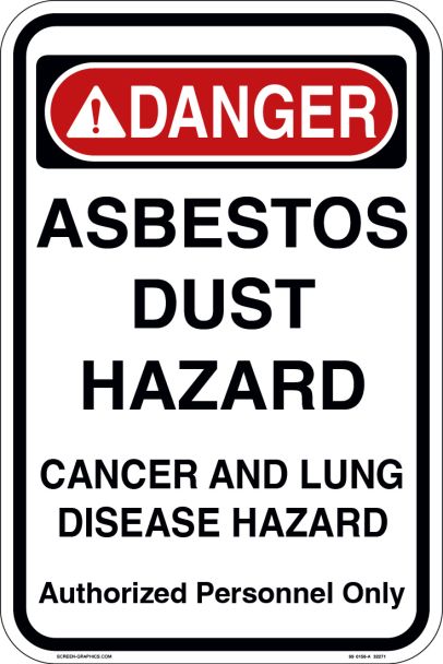 Danger Asbestos Dust Hazard 