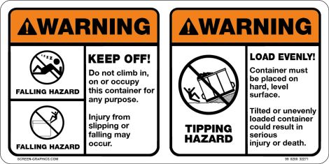 Caution Keep Off, Load Evenly, Horizontal