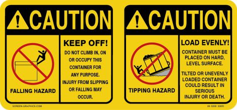 Caution Keep Off, Load Evenly, Horizontal