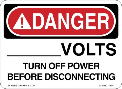 Danger Blank Voltage (To Be Filled In) Turn Off Power before Disconnecting