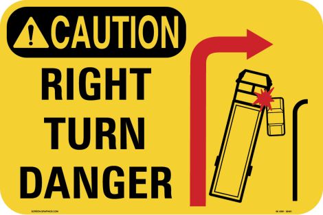 Caution Right Turn Danger  