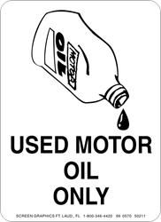 Recycling Graphic Used Motor Oil Only