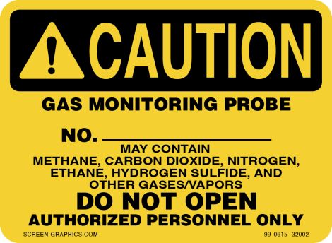 Caution Gas Monitoring Probe 