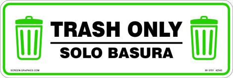 Recycling Graphic Trash Only (English & Spnaish)