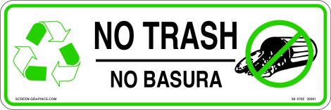 Recycling Graphic No Trash (English & Spanish)