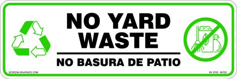 Recycling Graphic No Yard Waste (Enlgish & Spanish)