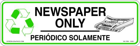 Recycling Graphic Newspaper Only (English & Spanish)