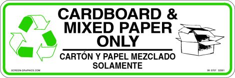 Recycling Graphic Cardboard & Mixedpaper Only (English & Spanish)