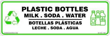 Recycling Graphic Bottles, Milk, Soda, Water (English & Spanish)