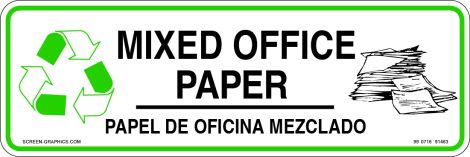Recycling Graphic Mixed Office Paper (English & Spanish)
