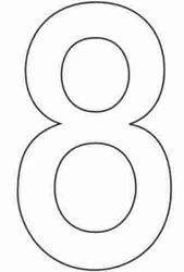 White Number "8" Minimum Order 10 Pieces