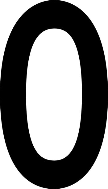 Black Number "0" Minimum Order 10 Pieces