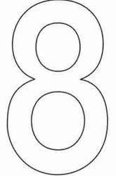White Number "8" Minimum Order 10 Pieces