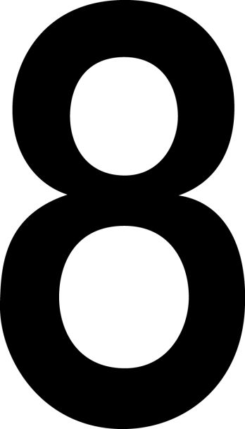 Black Number "8" Minimum Order 10 Pieces