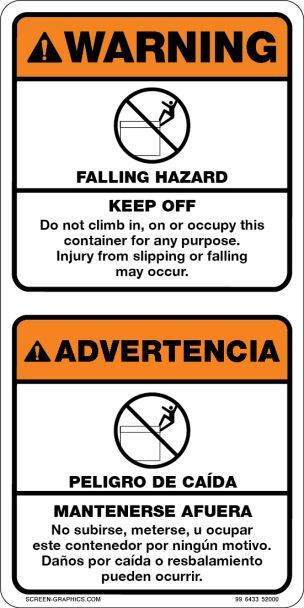 Caution Falling Hazard (English & Spanish)