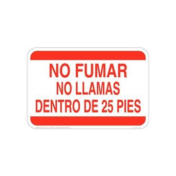 No Smoking or Open Flames 25 Feet (Spanish)