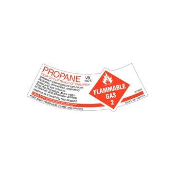 Tank Warning with USDOT Diamond, Curved Shape, 10 Pieces Per Sheet