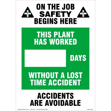 Safety Scoreboard Dry Erase, Sintra 