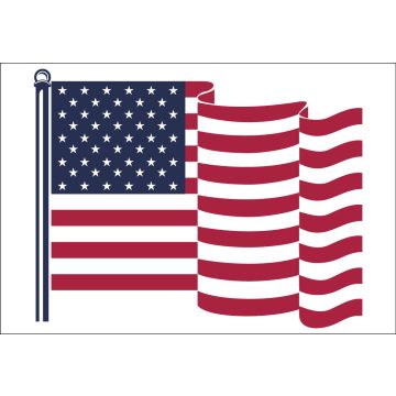 American Flag with Waves 