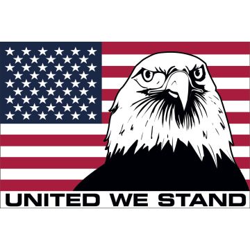 American Flag, Bald Eagle & United We Stand