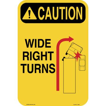 Caution Wide Right Turn 