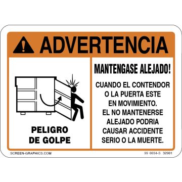 Warning Striking Hazard (Spanish)