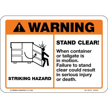Warning Stand Clear When Tailgate is in Motion