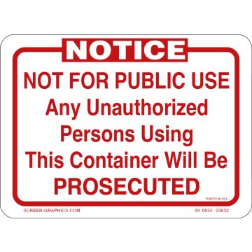 Notice Not for Public Use 