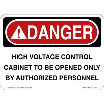 Danger High Voltage Control Cabinet 