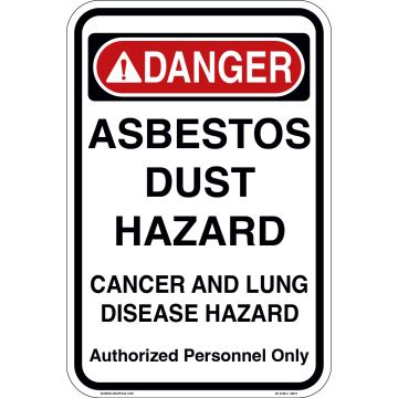 Danger Asbestos Dust Hazard 