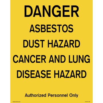 Danger Asbestos Dust Hazard