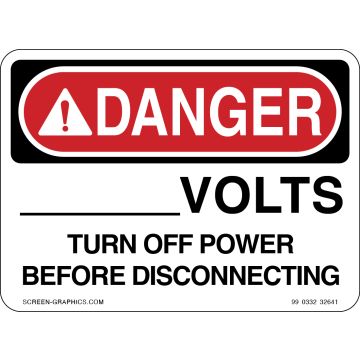 Danger Blank Voltage (To Be Filled In) Turn Off Power before Disconnecting