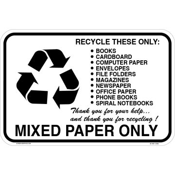 Recycle Mixed Paper Only Graphic 