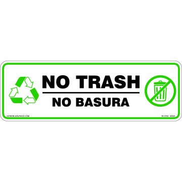 Recycling Graphic No Trash (English & Spanish)