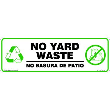 Recycling Graphic No Yard Waste (Enlgish & Spanish)