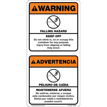 Warning Falling Hazard (English & Spanish)