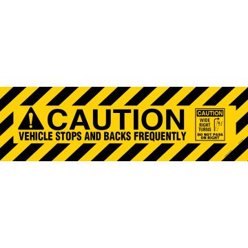 Yellow Reflective Rear Caution 