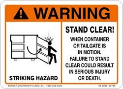 Warning Stand Clear When Tailgate is in Motion