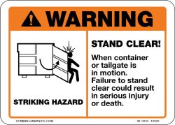 Warning Stand Clear When Tailgate is in Motion