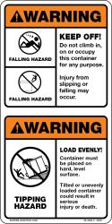 Vertical Dual Caution, Falling & Tipping Hazard